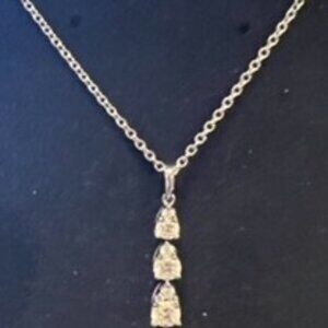 14K White Gold and .33 Carat TW Diamond Necklace